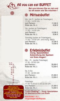 Buffetzeiten, Preise